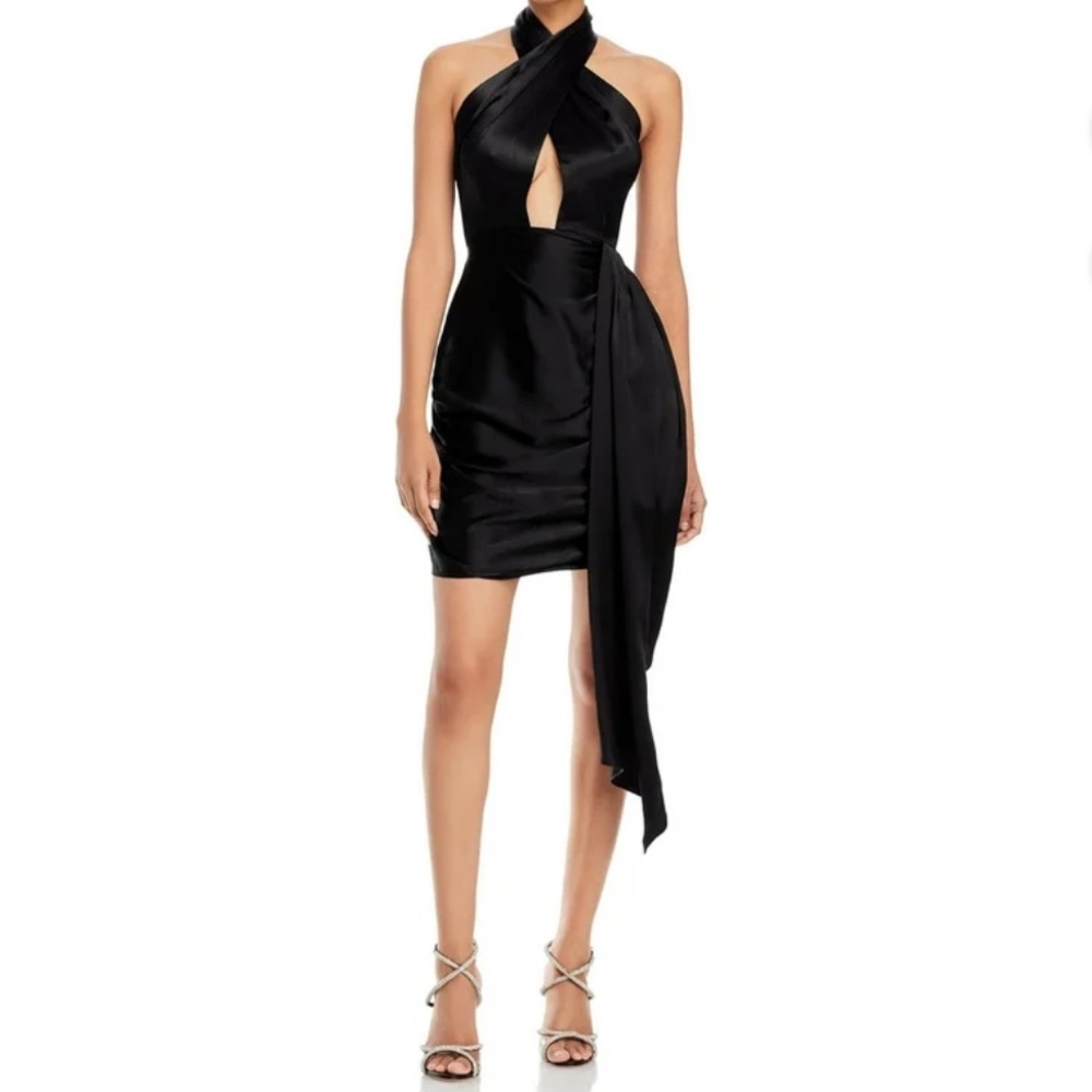 Elliatt black silk halter dress